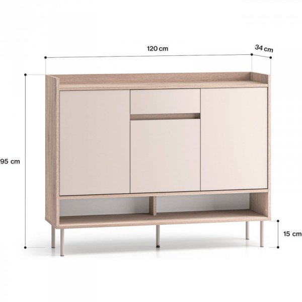 Komoda FLEUR 02 dąb cremona terracotta / kaszmir