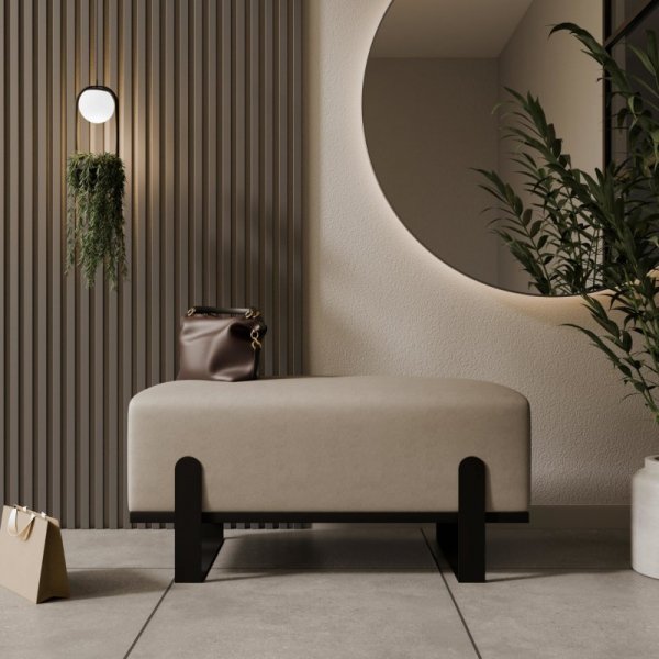 Ławka tapicerowana SULA 80cm czarny / paros 03