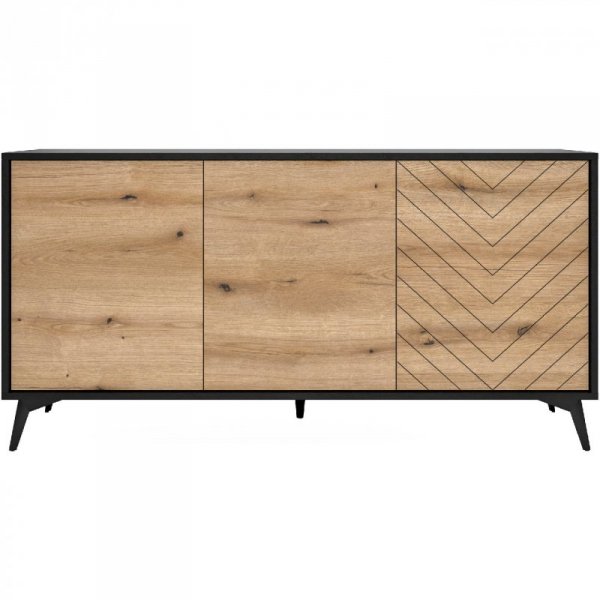 Komoda DIAMOND 03 czarny / dąb evoke
