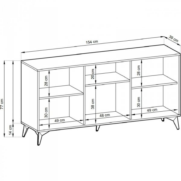Komoda DIAMOND 03 czarny / dąb evoke