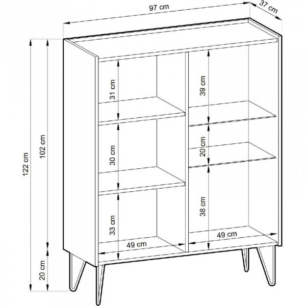Witryna HARMONI 04 czarny / czarny marmur