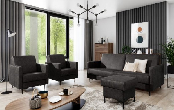 Pufa SELVA A manila dark grey czarny