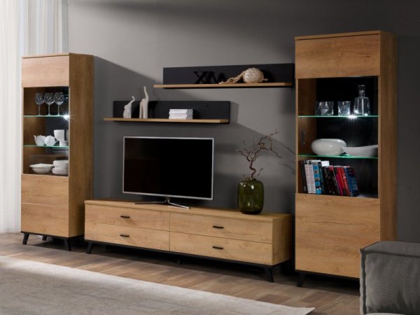 Szafa JOHNNY JH1 dąb lefkas / czarny