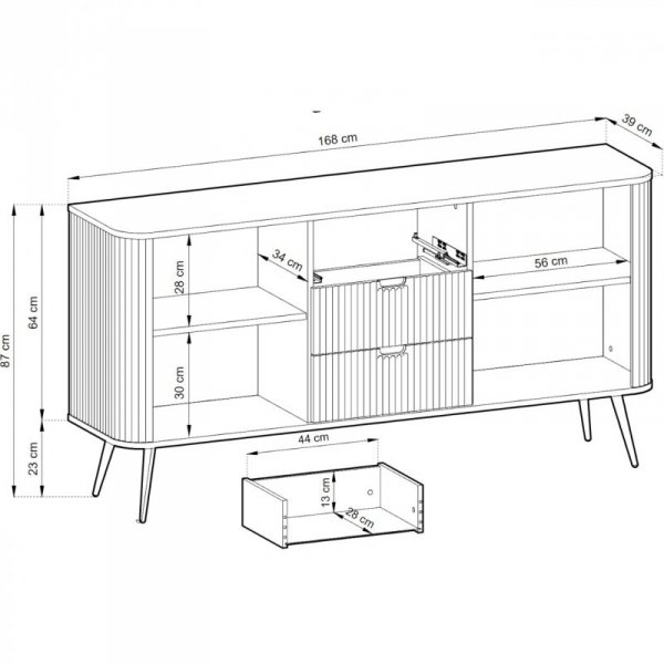 Komoda ZOVI 02 kaszmir / czarny