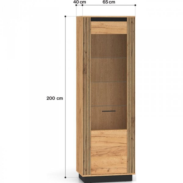 Witryna URSA 04 dąb craft złoty + czarny