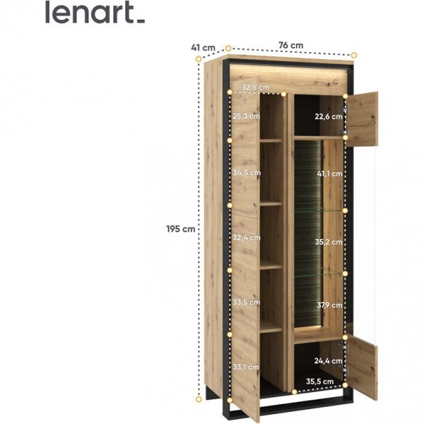 Meble do salonu QUANT 1 dąb artisan + czarny