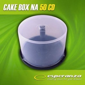 Pudełko Esperanza Cake Box na 50 CD pakowane w  kartonie bezbarwne