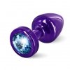 Plug analny zdobiony - Diogol Anni Butt Plug Round Purple & Blue 25 mm