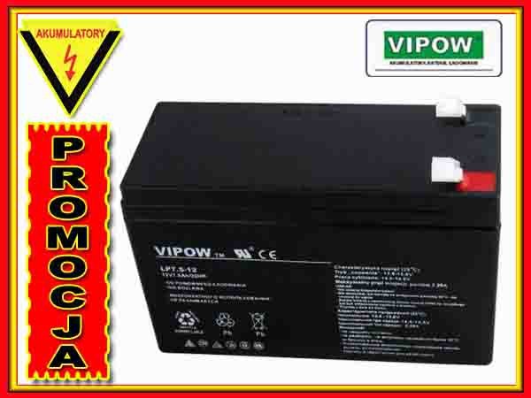 BAT0214 Akumulator żelowy VIPOW 12V 7.5Ah