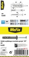 KOŁEK SZYBKI MONTAŻ Z KOŁNIERZEM PP 6*80MM (2 STO)