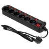 LISTWA ZASILAJĄCA 'MULTISWITCH', 6X2P+Z, KABEL 3X1,0M CZARNY (1 SZT)
