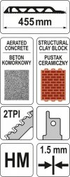 BRZESZCZOT DO PIŁY SZABLASTEJ 455MM DO CEGIEŁ I PUSTAKÓW (1 SZT)