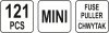 ZESTAW 121 BEZPIECZNIKÓW PŁYTKOWYCH MINI (1 KPL)