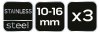 Opaska ślimakowa 10-16/9 mm, W4, 3 szt.