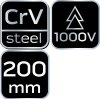Szczypce uniwersalne 200 mm 1000V, CrV, polerowane
