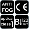 Gogle ochronne, anty-fog, klasa odporności B