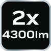 Lampa podwójna 360 stopni 2x4300lm