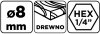 Wiertło do drewna Hex 8.0 mm