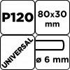 Ściernica listkowa trzpieniowa 80 x 30 x 6 mm, P120
