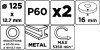Tarcze szlifierskie 125 x 20/16/12.7 x 16 mm, P60, 2 szt.