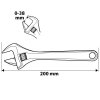 Klucz nastawny 200 mm, zakres 0-39 mm