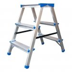 DRABINA, STOŁEK ALUMINIOWY ROZKŁADANY 67CM 2 STOPNIE+PODEST (1 SZT)
