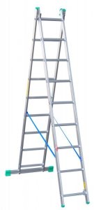 DRABINA ALUMINIOWA 2-ELEMENTOWA 421CM 9+9 SZCZEBLI (1 SZT)