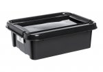 POJEMNIK PRO BOX 21L PŁASKI CZARNY, CZARNA POKRYWA (1 SZT)