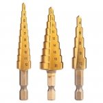 ZESTAW WIERTEŁ STOPNIOWYCH HSS TIN 3-20 MM HEX 3 SZT. (1 KPL)