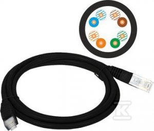 PATCH-CORD U/UTP KAT.5E PVC 0.5M CZARNY (SZT)
