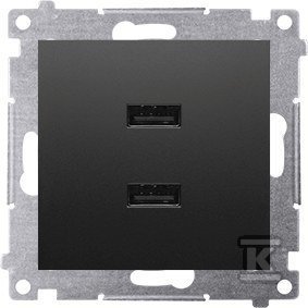 ŁADOWARKA 2XUSB 2.1A, 5V CZARNY SIMON54 (SZT)