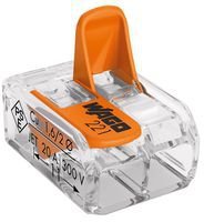 SZYBKOZŁĄCZKA 2X0,2-4MM2 TRANSPARENTNA/POMARAŃCZOWA 221-412 (1 SZT)