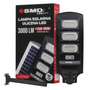 LAMPA LED ULICZNA SOLARNA 150W 12.6AH 6000K 3000LM + UCHWYT (1 SZT)