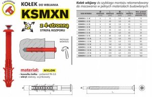 KOŁEK SZYBKI MONTAŻ Z KOŁNIERZEM KSMXN 6*60MM (2 STO)