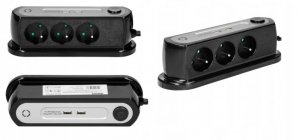 PRZEDŁUŻACZ BIURKOWY Z WYŁĄCZNIKIEM 3X2P+Z, 2XUSB 1,4M (1 SZT)
