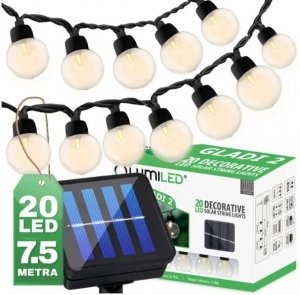 GIRLANDA SOLARNA GLADI 2, 20 LED G40 7,5M (1 SZT)