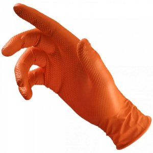 RĘKAWICE NITRYLOWE WZMACNIANE MONKEY POMARAŃCZOWE 50SZT. XXL (1 OP)
