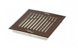 KRATKA METALOWA SKOŚNA W RAMCE Z SIATKĄ 14*14CM BRĄZ (1 SZT)