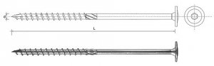 WKRĘT DO DREWNA Z KOŁNIERZEM NA TORX OCYNKOWANY 8*120MM T40 (50 SZT)