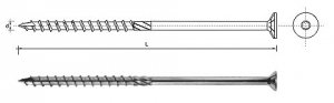 WKRĘT DO DREWNA Z ŁBEM STOŻKOWYM NA TORX 10*200MM T40 (50 SZT)