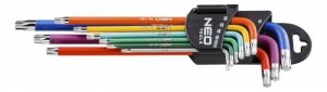 KLUCZE TORX T10-50 9 SZTUK KOLOROWE (1 KPL)