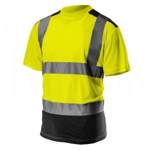 KOSZULKA T-SHIRT OSTRZEGAWCZY CIEMNY DÓŁ ŻÓŁTY XXL (1 SZT)