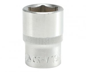 NASADKA KRÓTKA 6-KĄTNA CHROMOWANA 1/2'' 19MM (1 SZT)