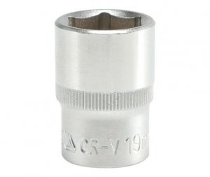 NASADKA KRÓTKA 6-KĄTNA CHROMOWANA 1/2'' 19MM (1 SZT)