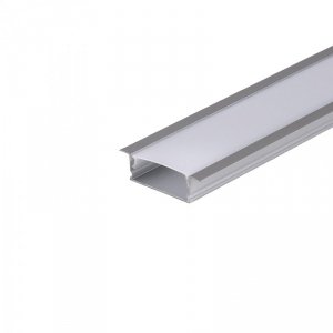 Profil Aluminiowy V-TAC 2mb Anodowany, Klosz Mleczny, Wpuszczany, Cienkościenny VT-8106