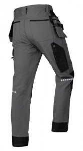 Spodnie robocze Mix&Match, 4 way stretch, z kaburami, Cordura, szaro-czarne, rozmiar L