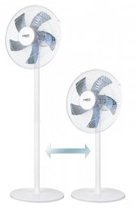 Wentylator podłogowy 50W, śr. 40 cm, 3 prędkości, oscylacja, biały