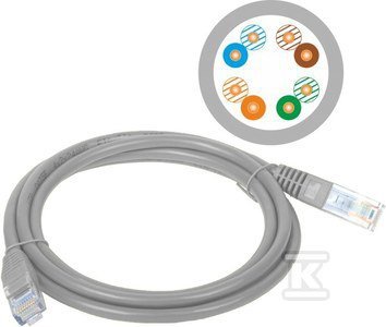 PATCH-CORD U/UTP KAT.5E PVC 2.0M SZARY (SZT)