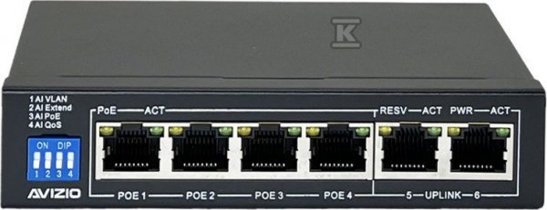 SWITCH 4XRJ45 POE+ 2XRJ45 (MAX 60W) MB (SZT)