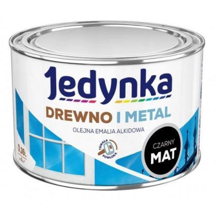EMALIA ALKIDOWA DO DREWNA I METALU CZARNY MAT 0,36L (1 SZT)